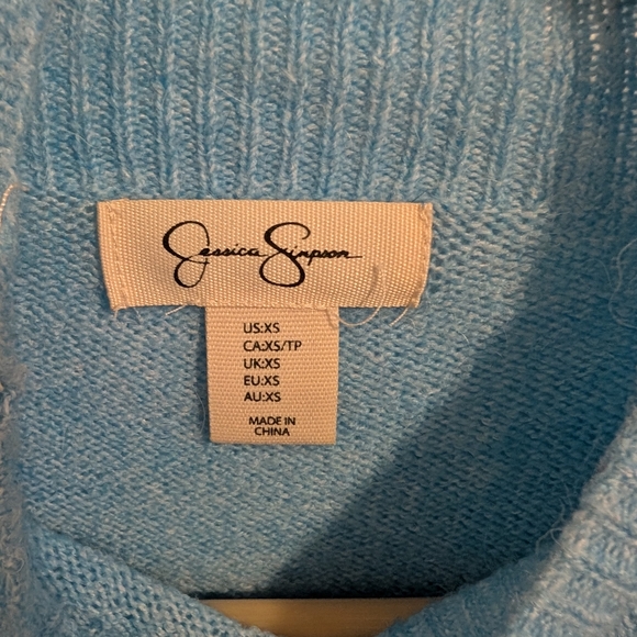 Jessica Simpson Light Blue Snowflake Turtleneck Sweater - Picture 4 of 4